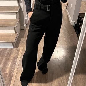 Black high waisted wide leg trousers
